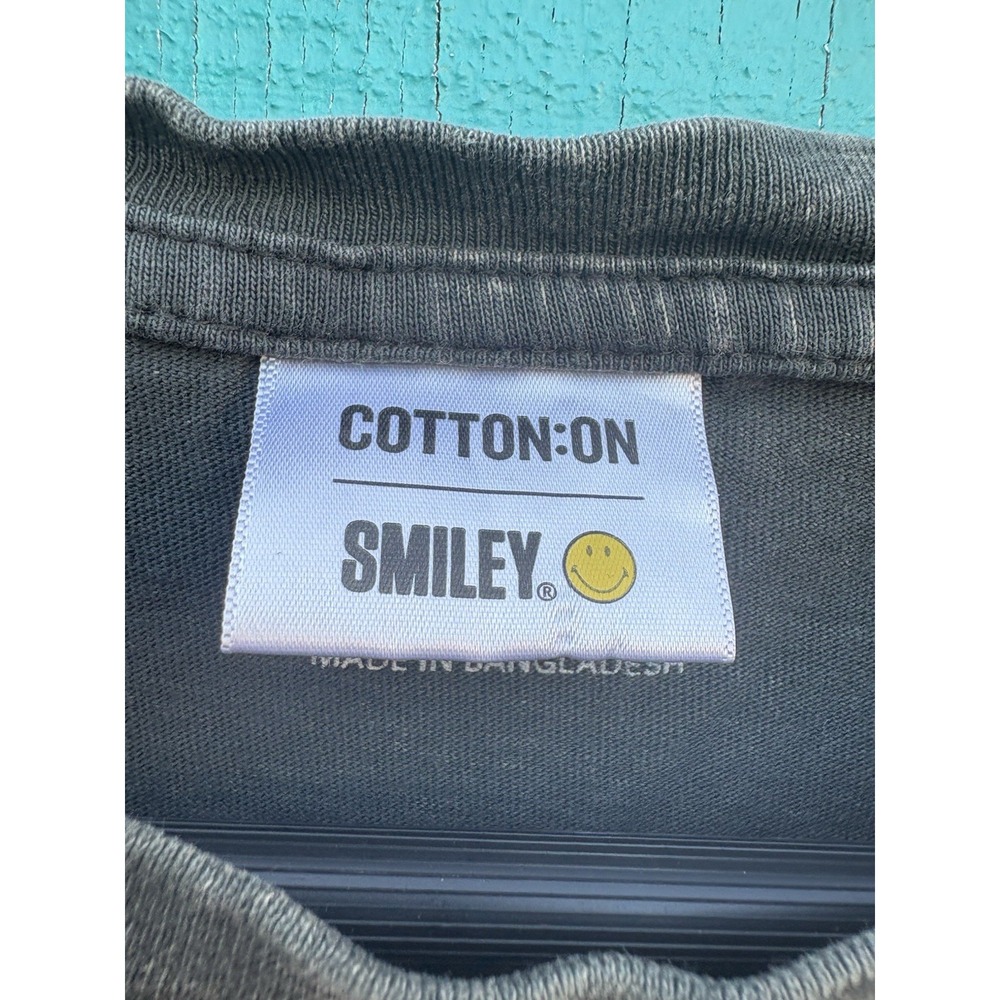 COTTON ON x SMILEY Chop Tee Crop Top XXS Extra Extra Small Smiley Artsy Faces - Picture 2 of 5